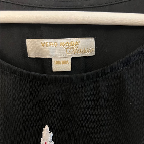 Vero Moda Floral Embroidered Black Dress - Picture 2 of 2